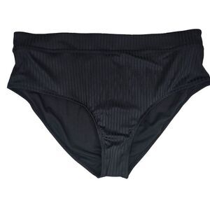 High-Waisted Black Bikini Bottoms Womens Size 3XL Full Coverage NEW